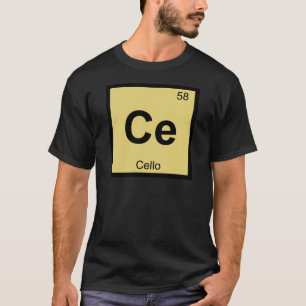 T-shirt Ce - Música de Violoncelo Símbolo da Tabela Periód