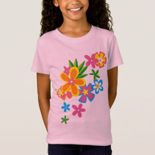 T-shirt celestial das meninas de flores de Hula