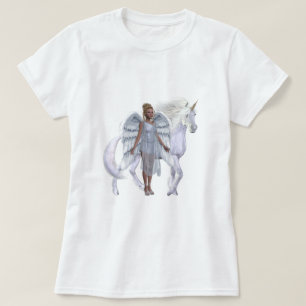 T-shirt celestial do anjo e do unicórnio