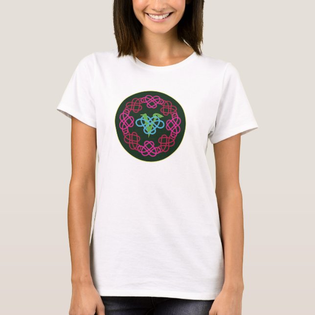 T-shirt Celtic Knot Work Vegan Polyamory Hearcle Circle (Frente)