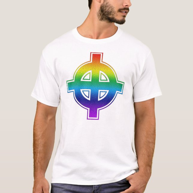 T-shirt Celticcross do orgulho gay (Frente)