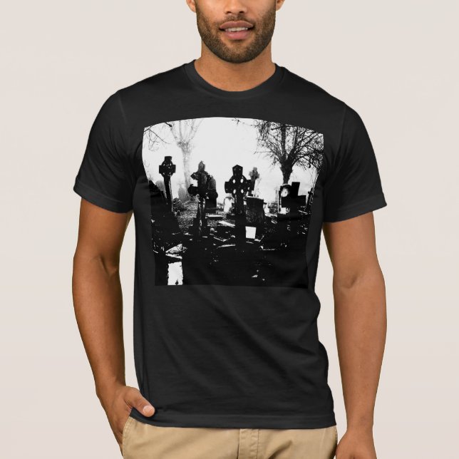 T-shirt Cemitério Gótico Assustador (Frente)