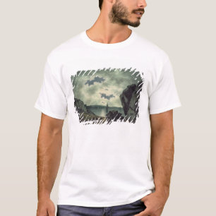 T-shirt Cena da baía no luar, 1787 (w/c sobre o lápis em