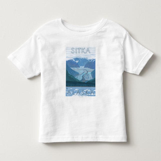 T-shirt Cena da geleira - Sitka, Alaska (Frente)