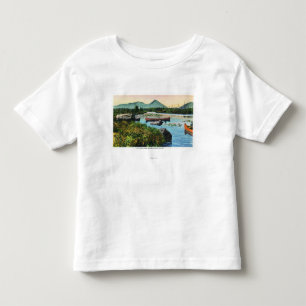 T-shirt Cena da lagoa da almofada de lírio do vale de