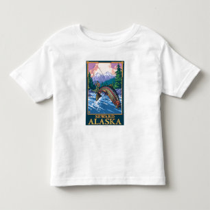 T-shirt Cena da pesca com mosca - Seward, Alaska