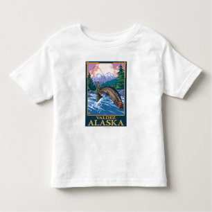 T-shirt Cena da pesca com mosca - Valdez, Alaska