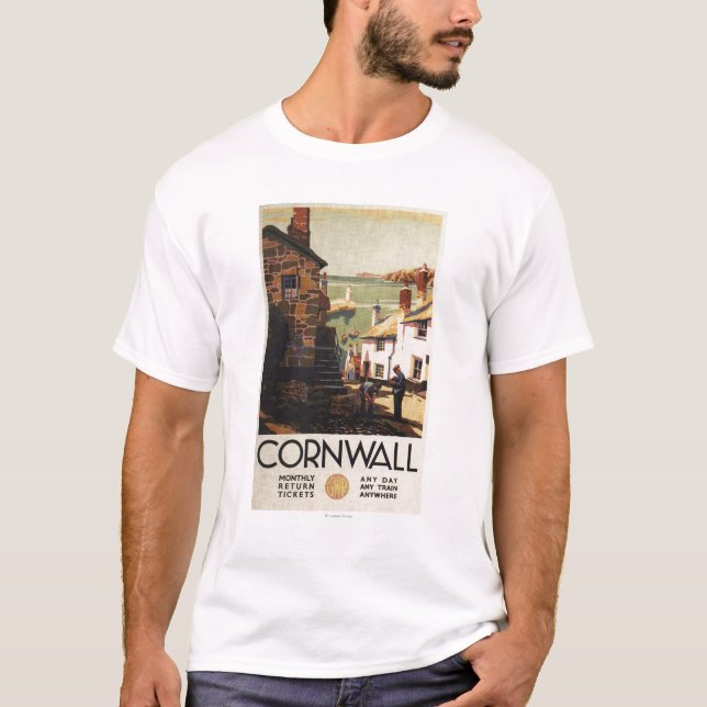 T-shirt Cena da rua com os dois homens que trabalham a (Frente)