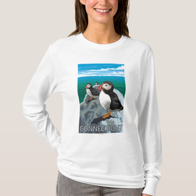 T-shirt Cena de ConnecticutPuffins (Frente)