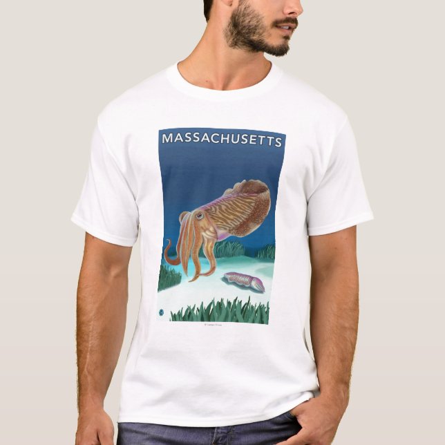 T-shirt Cena de MassachusettsCuttlefish (Frente)