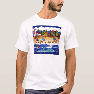 T-shirt Cena de Praia da Baleia de Cabo Cod