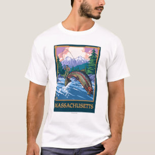 T-shirt Cena do pescador de MassachusettsAngler