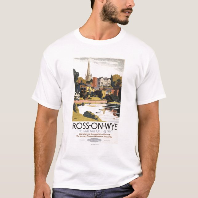 T-shirt Cena do rio do poster britânico das estradas de (Frente)
