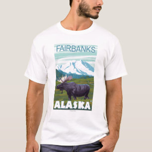 T-shirt Cena dos alces - Fairbanks, Alaska