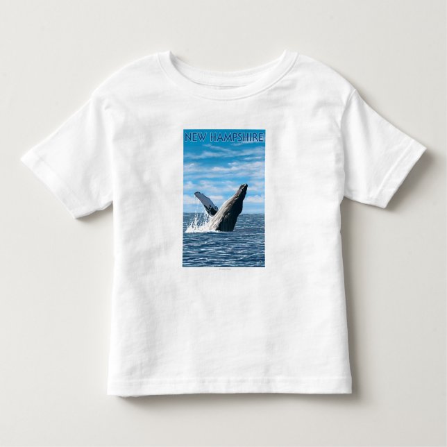 T-shirt Cena nova da baleia de HampshireHumpback (Frente)