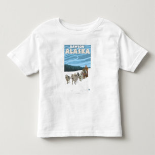 T-shirt Cena Sledding do cão - Dawson, Alaska