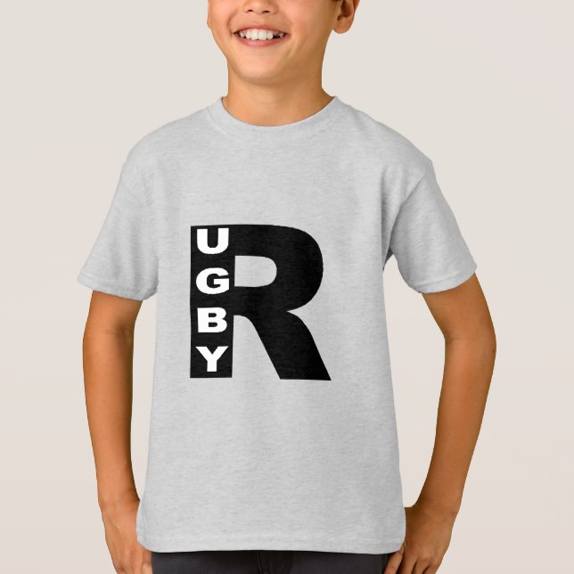 T-shirt cendre enfants Design RUGBY (Frente)
