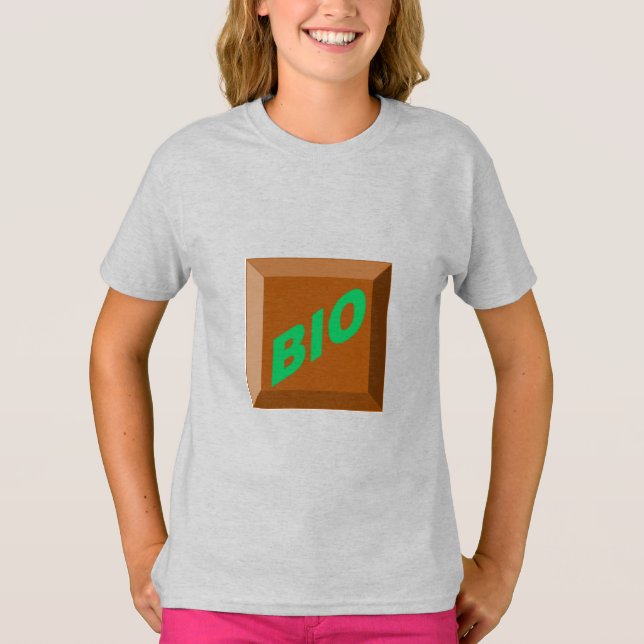 T-shirt cendre filles  CHOCOLAT  BIO (Frente)