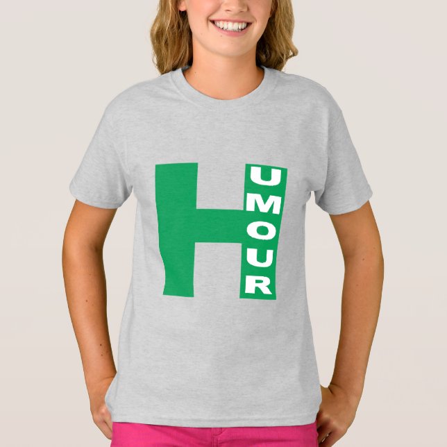 T-shirt cendre filles  HUMOUR (Frente)
