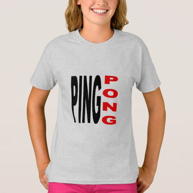T-shirt cendre filles PING PONG (Frente)