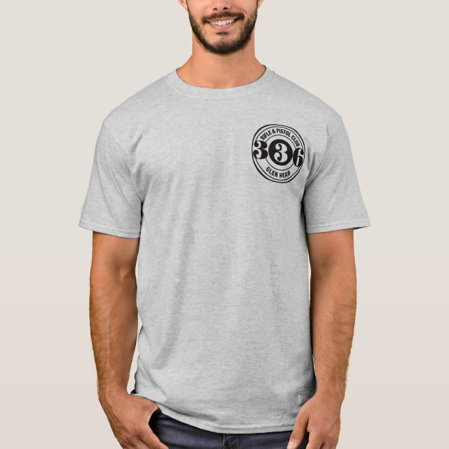 T-shirt central da equipe da pistola 336 (Frente)