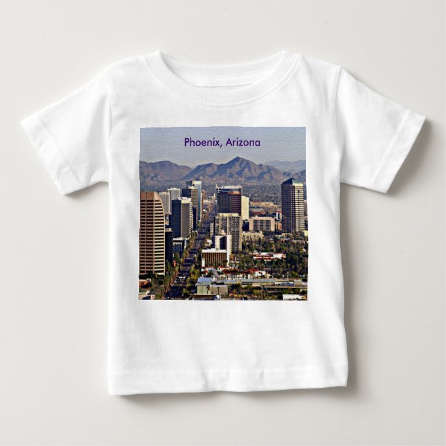 T-shirt Centro View of Phoenix, Arizona (Frente)