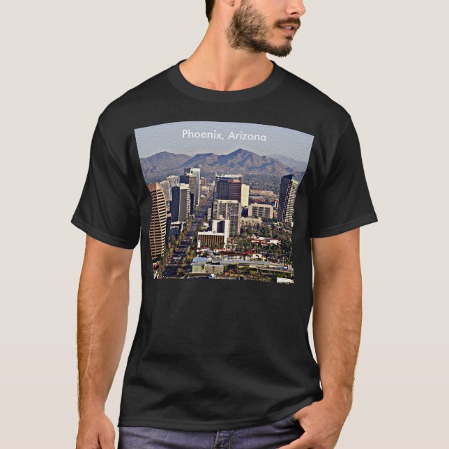 T-shirt Centro View of Phoenix, Arizona (Frente)