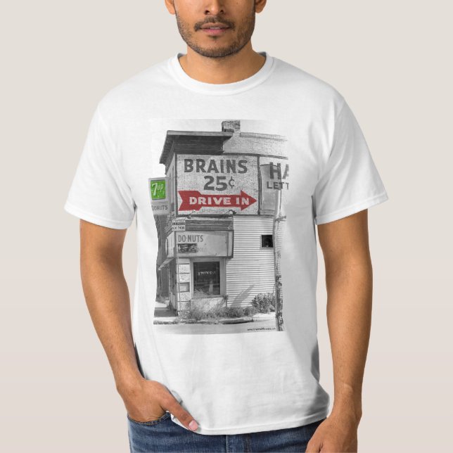 T-shirt Cérebros a 25 Centavos em Cores (Frente)