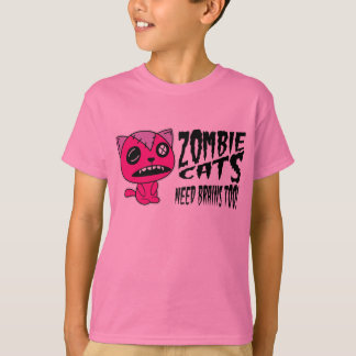 T-shirt Cérebros da necessidade dos gatos do zombi