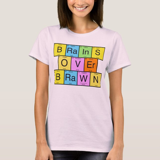 T-shirt Cérebros sobre o Brawn (Frente)