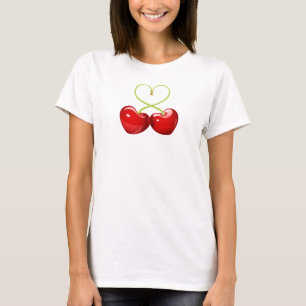 t-shirt “cereja-coração "