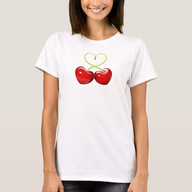 t-shirt “cereja-coração " (Frente)
