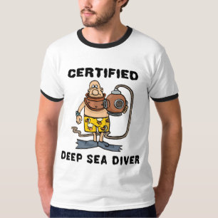 T-shirt certificado do mergulhador do mar profundo