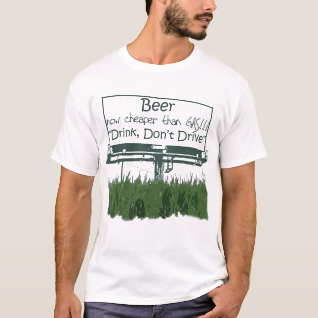 T-shirt Cerveja, agora mais barata do que o gás (Frente)