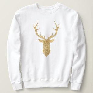 T-shirt Cervos Dourados do Natal do brilho do falso