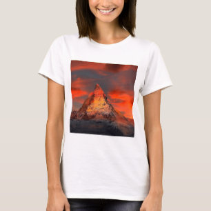 T-shirt Céu do vermelho de Matterhorn Zermatt da suiça d