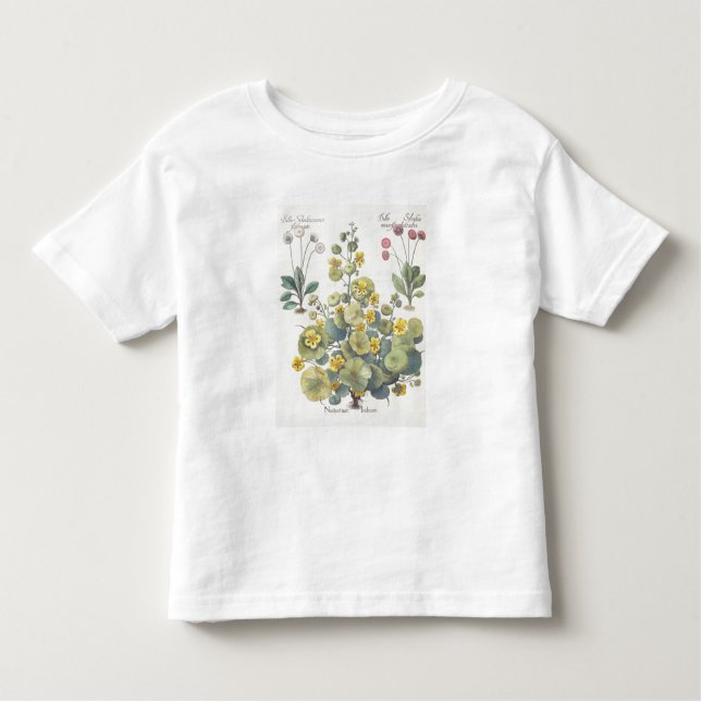 T-shirt Chagas e margaridas: 1.Nasturtium Indicum; 2.B (Frente)