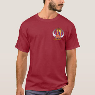 T-shirt chama real rasgada 10yr Divco LineArt-2sides-dark