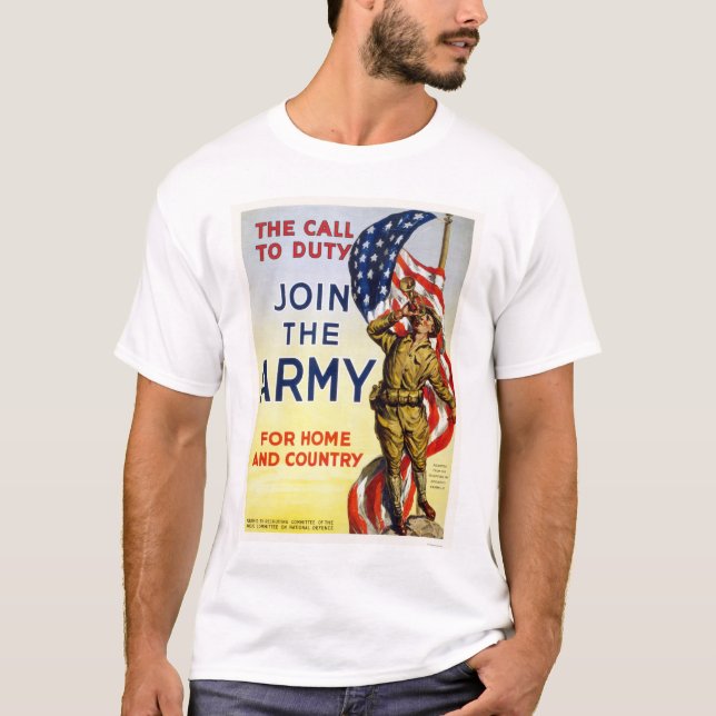 T-shirt Chamada ao dever - junte-se ao exército para a (Frente)