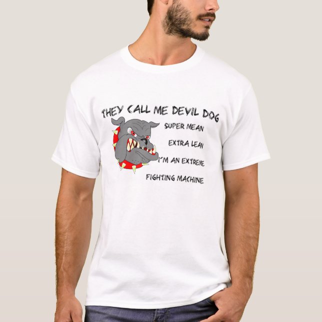 T-shirt Chamam-me cão de diabo (Frente)