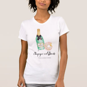 T-shirt Champagne e aguarela T das rosquinhas