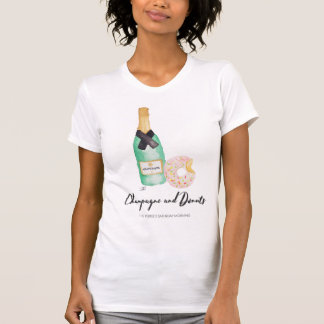 T-shirt Champagne e aguarela T das rosquinhas