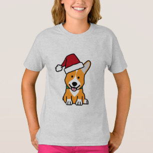 T-shirt Chapéu do papai noel do Natal de Galês do Pembroke