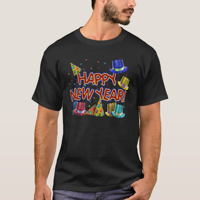 T-shirt Chapéus de feliz ano novo (Frente)