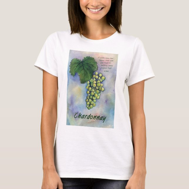 T-shirt Chardonnay Wine Graphics & Description Shirt (Frente)
