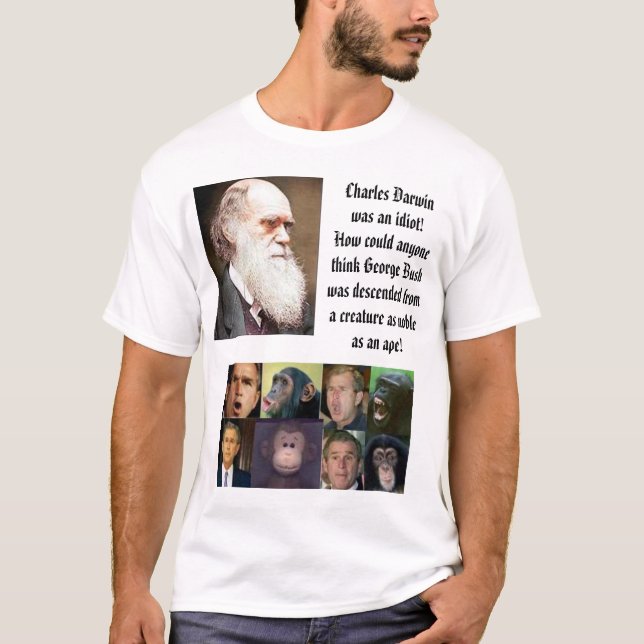 T-shirt Charles Darwin, bush_ape, Charles Darwinwas… (Frente)