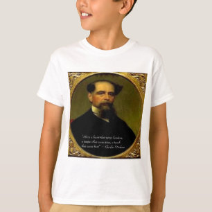 T-shirt Charles Dickens e Citação do Coração