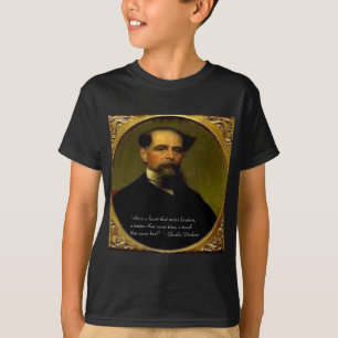 T-shirt Charles Dickens e Citação do Coração