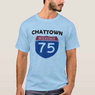 T-shirt Chattown Chattanooga Tennessee I-75 de um estado a