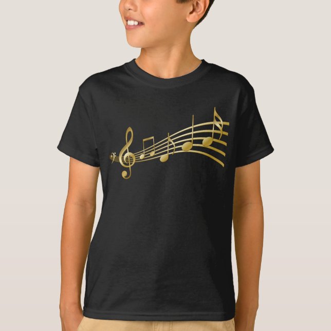 T-shirt Chave dourada do violino (Frente)